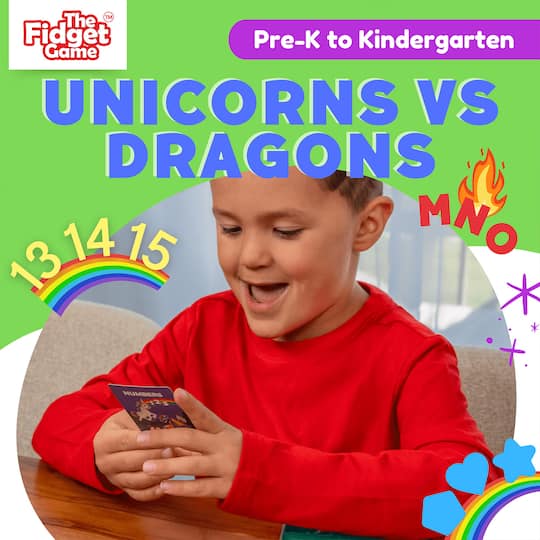 The Fidget Game Unicorns vs Dragons Educational Game Set